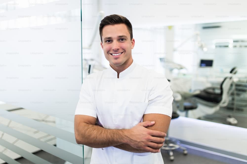 Dr. Alex Chen with the dental team